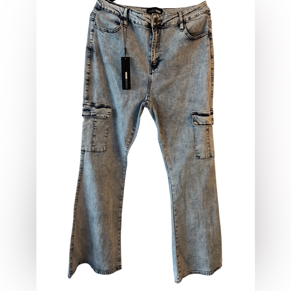 Fashion Nova Light Blue Bootcut Jeans for Men